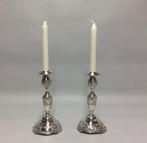 Kandelaar (2) - Stel zilveren kandelaars - Jacob Rosenzweig, Antiek en Kunst
