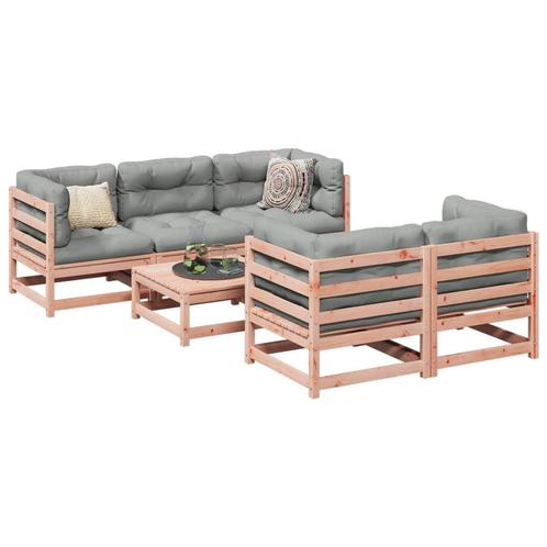 vidaXL 6-delige Loungeset met kussens massief douglas, Tuin en Terras, Tuinsets en Loungesets, Loungeset, Nieuw, Verzenden