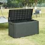 Tuin opbergbox Atella 65x122x54,5 cm zwart rotan look casa.p, Tuin en Terras, Verzenden, Nieuw