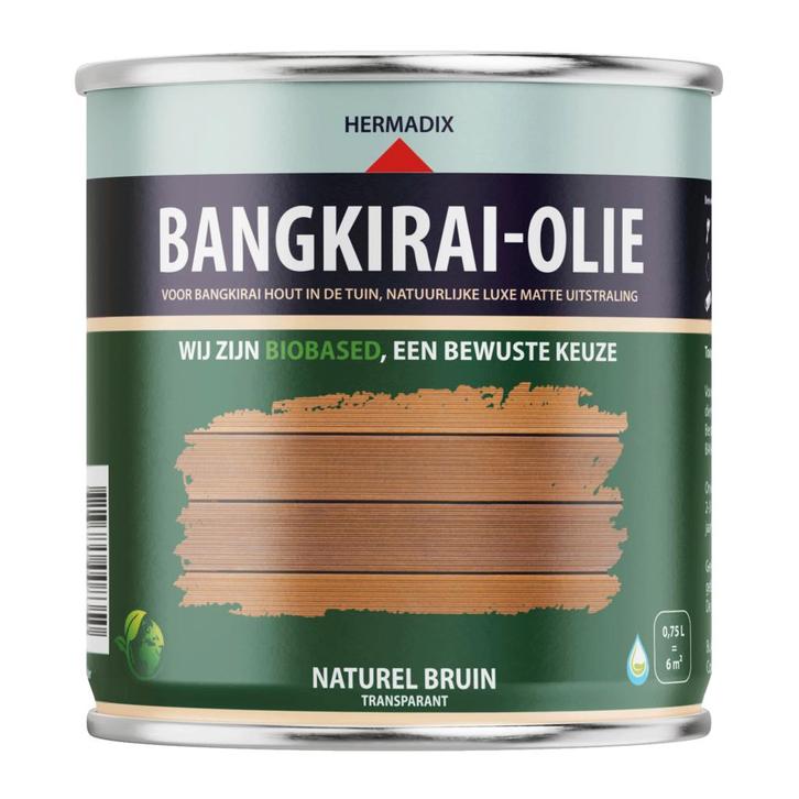 Bangkirai-Olie Naturel Bruin 750 ml, Doe-het-zelf en Verbouw, Verf, Beits en Lak, Nieuw, Ophalen of Verzenden