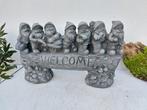 Beeldje, de 7 dwergen WELCOME - 16 cm - cast stone