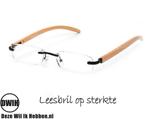 Houten leesbril op sterkte, Nieuw