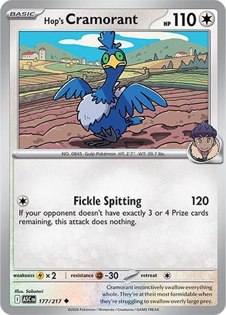Hops Cramorant 177/217 Ascended Heroes, Hobby en Vrije tijd, Verzamelkaartspellen | Pokémon, Losse kaart, Nieuw, Foil, Ophalen of Verzenden