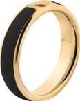 Melano Twisted Tracy resin ring - dames - goldplated + black