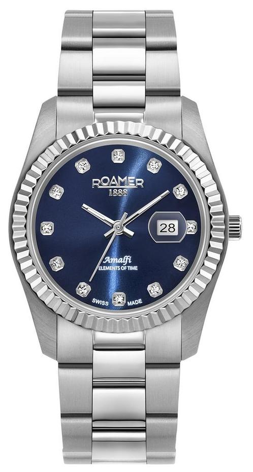 Roamer Amalfi 852844 41 49 20 dameshorloge 34 mm, Sieraden, Tassen en Uiterlijk, Horloges | Dames, Staal, Nieuw, Staal, Overige merken
