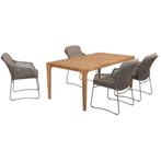 Liam Moretti dining tuinset 5 delig 180x100xH75 cm teak, Ophalen of Verzenden, Nieuw