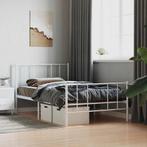 vidaXL Bedframe met hoofd- en voeteneinde metaal wit 80x200, Eenpersoons, Verzenden, Wit, Nieuw