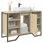 vidaXL Wastafelkast 91x35x60 cm bewerkt hout sonoma, Verzenden, Nieuw, Minder dan 100 cm