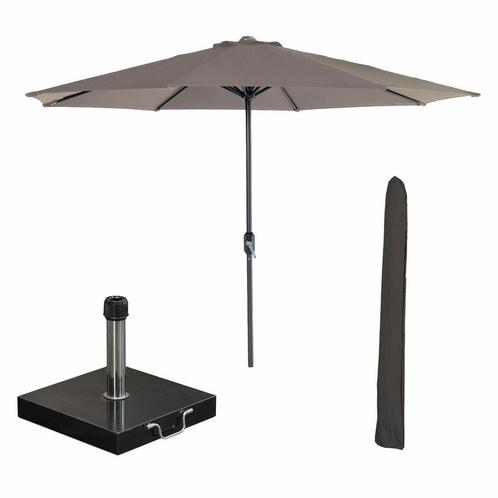 Garden Impressions Lotus stokparasol Ø300 cm - taupe incl 40, Tuin en Terras, Partytenten, Verzenden