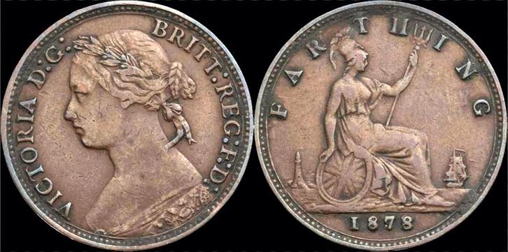 Great Britain Victoria farthing 1878 Brons, Postzegels en Munten, Munten | Europa | Niet-Euromunten, Verzenden