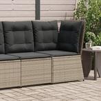 vidaXL Tuinhoekbank met kussens poly rattan grijs, Verzenden, Nieuw, Rotan