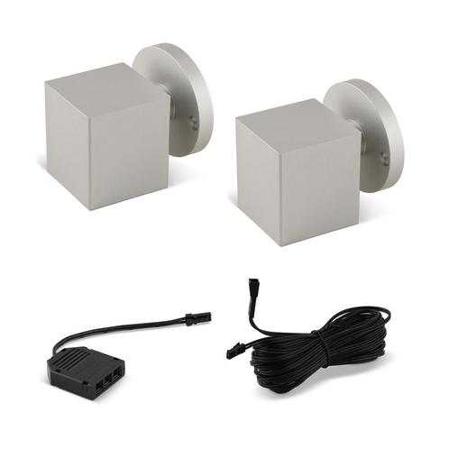 Ledisons LED-wandlamp Noki down zilver 12V - 2 spots, Huis en Inrichting, Lampen | Spots