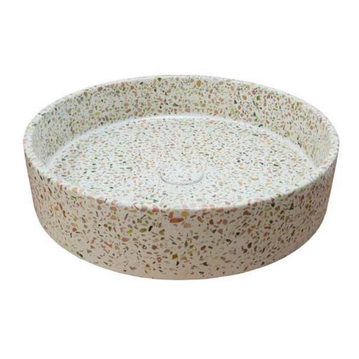 Waskom Ideavit Idea.Smart 42.5x42.5x10 cm Rond Terrazzo Wit, Doe-het-zelf en Verbouw, Sanitair, Ophalen of Verzenden
