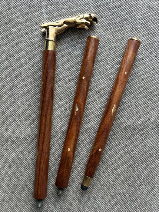 Wandelstok - Messing, Hout, Antiek en Kunst, Curiosa en Brocante