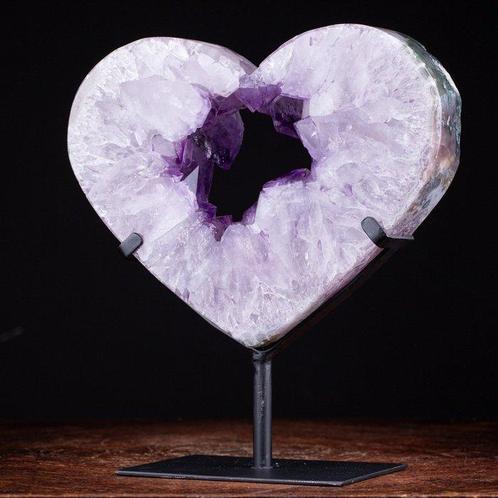 Prachtig Amethist Hart - Natuurlijke Dieppaarse Kleur -, Verzamelen, Mineralen en Fossielen