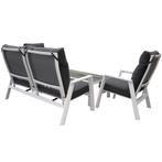 Vegas stoel bank loungeset 6 delig verstelbaar aluminium wit, Tuin en Terras, Tuinsets en Loungesets, Ophalen of Verzenden, Nieuw