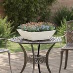 vidaXL Tuin Kom Plantenbak 5 pcs Wit 50 x 50 x 15 cm Staal, Tuin en Terras, Minder dan 30 cm, Verzenden, Minder dan 60 cm, Nieuw