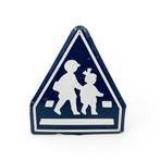 Japans vintage metalen verkeersbord – schoolzone /