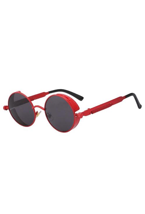 Ronde Zonnebril Steampunk Vintage Rood Montuur Rond Zwarte G, Sieraden, Tassen en Uiterlijk, Zonnebrillen en Brillen | Heren, Zwart