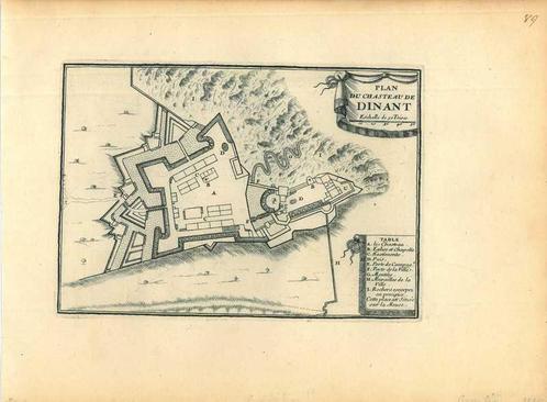Stadsplattegrond van Dinant, Antiek en Kunst, Kunst | Etsen en Gravures