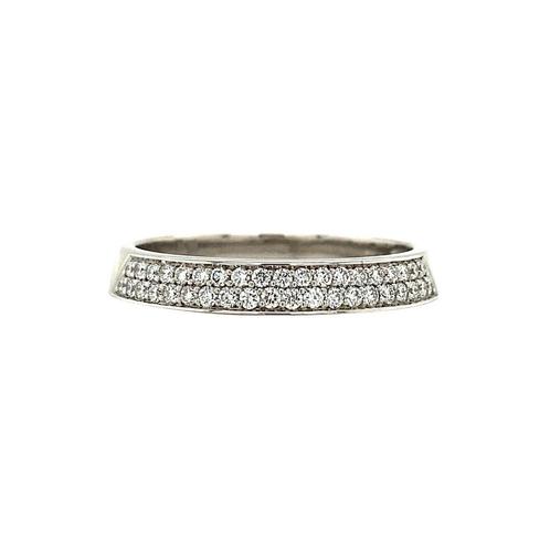Witgouden Bigli ring met diamant 18 krt, Sieraden, Tassen en Uiterlijk, Ringen, Wit, Zo goed als nieuw, Goud, Verzenden