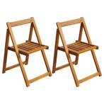 vidaXL Tuinstoelen inklapbaar 2 st massief acaciahout, Verzenden, Nieuw, Hout