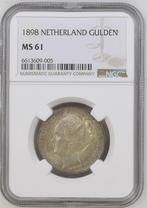 Koningin Wilhelmina 1 gulden 1898 MS61 NGC gecertificeerd, Postzegels en Munten, Munten | Nederland, 1 gulden, Verzenden, Zilver