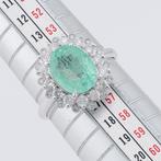 Ring - 18 karaat Witgoud -  5.31ct. tw. Paraiba toermalijn -, Sieraden, Tassen en Uiterlijk, Ringen, Nieuw