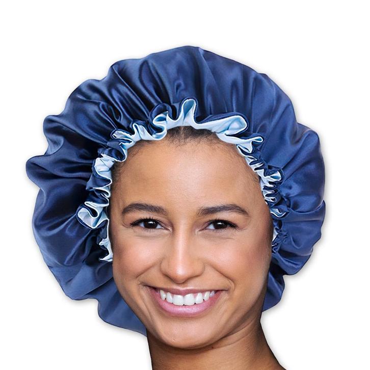 Blauwe Satijnen Slaapmuts / Haar bonnet van Satijn / Satin h, Sieraden, Tassen en Uiterlijk, Uiterlijk | Haarverzorging, Nieuw