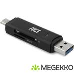 ACT USB 3.2 cardreader, SD/micro SD, USB-C of USB-A, zwart, Computers en Software, Netwerkkaarten, Verzenden, Nieuw, ACT