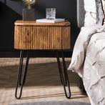 *WOONWINKEL* Nachtkastje Hout Met Ribbels, Huis en Inrichting, Slaapkamer | Nachtkastjes, Verzenden, Nieuw