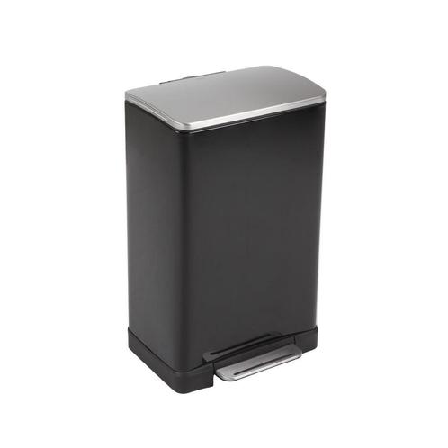 EKO Pedaalemmer E-Cube 40 ltr - Zwart/Mat RVS, Huis en Inrichting, Woonaccessoires | Prullenbakken, Nieuw, Verzenden