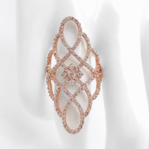 Ring - 1.46ct. tw. Roze Diamant (Natuurlijk gekleurd), Sieraden, Tassen en Uiterlijk, Ringen