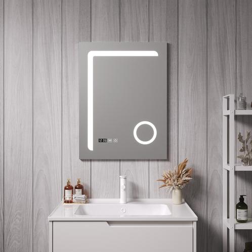 [pro.tec] Spiegel Chambave met LED verlichting 80x60x3 cm zi, Huis en Inrichting, Woonaccessoires | Spiegels, Nieuw, Verzenden
