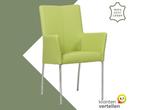 Leren eetkamerstoel Comfort met armleuning - Toledo Lime, Huis en Inrichting, Stoelen, Overige kleuren, Nieuw, Leer, Ophalen of Verzenden