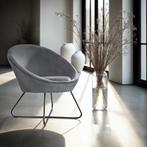 Loungestoel Centera, gestoffeerd, rond - Fluweellook antraci, Huis en Inrichting, Stoelen, Verzenden, Nieuw