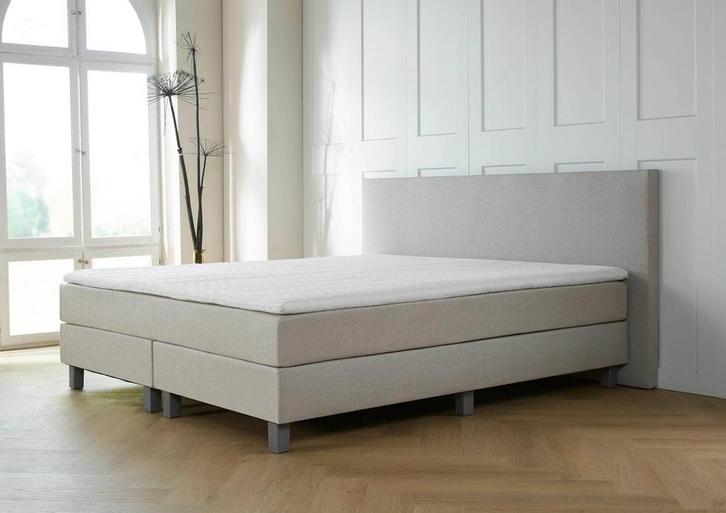 ACTIE! Boxspring Malaga 160 200 Beige, Huis en Inrichting, Slaapkamer | Boxsprings, 160 cm, 200 cm, Beige, Tweepersoons, Nieuw