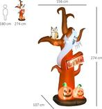 HOMCOM Opblaasbare Halloween boomspook met LED modules voor, Verzenden, Nieuw