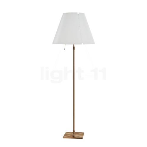 Luceplan Costanza Vloerlamp, lampenkap wit/frame messing - t, Huis en Inrichting, Lampen | Vloerlampen, Nieuw, Verzenden