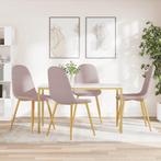 vidaXL Eetkamerstoelen 4 st fluweel roze, Huis en Inrichting, Stoelen, Verzenden, Nieuw