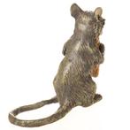 Figuur - Farbige Bronze Skulptur Wiener Art Maus mit Käse, Antiek en Kunst, Curiosa en Brocante