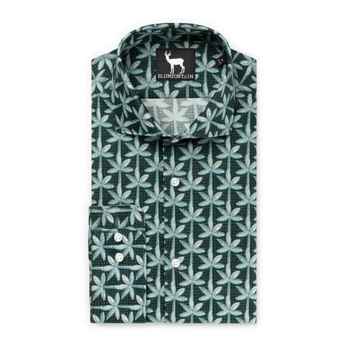 GENTS - Blumfontain bloemprint groen - L 41/42, Kleding | Heren, Overhemden, Verzenden