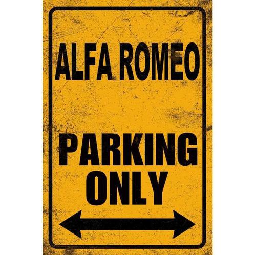 Wandbord Parkeerbord Tekstbord Alfa Romeo Parking only Bord, Verzamelen, Automerken, Motoren en Formule 1, Auto's, Nieuw, Ophalen of Verzenden