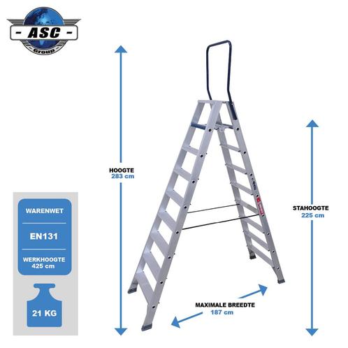 ASC Dubbele trap, Doe-het-zelf en Verbouw, Ladders en Trappen, Trap, Nieuw, Verzenden