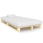 vidaXL Bedframe pallet massief grenenhout 120x200 cm, Huis en Inrichting, Bruin, Verzenden, Nieuw, Twijfelaar