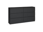 Ladekast  140 cm 6 lades zwart Zwart (Slaapkamer), 5 laden of meer, Verzenden, Nieuw, Overige houtsoorten