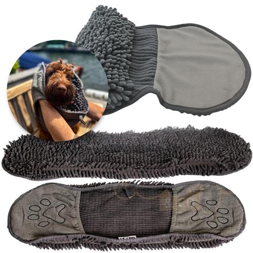 Honden Handdoek - Grijs - 80 x 35 cm - Microvezel, Dieren en Toebehoren, Honden-accessoires, Nieuw, Ophalen of Verzenden