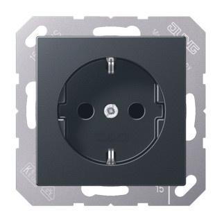 Jung A500 wandcontactdoos met randaarde, kinderveilig, Doe-het-zelf en Verbouw, Elektra en Kabels, Stopcontact, Nieuw