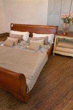 Stijlvol landelijk houten bed met latte bodem, Ophalen