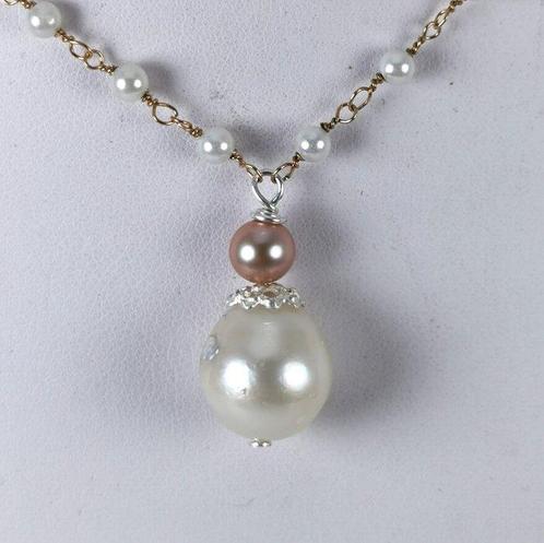 Zonder Minimumprijs - Halsketting Zilver Parel - Parel -, Sieraden, Tassen en Uiterlijk, Kettingen